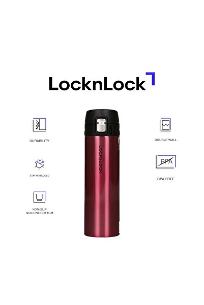 locknlock 500ml Feather Light Vacuum Tumbler in Ruby Red