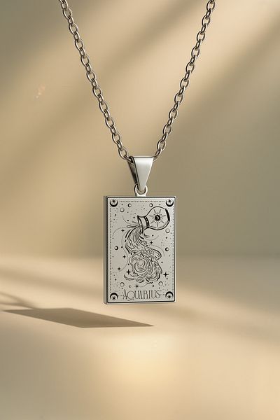 ArtinArt Aquarius Tarot Necklace |   316L Anti-Tarnish Steel