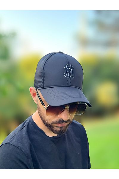 ZERAMİNE Black Micro Fabric Ny Embroidery Hat Unisex Sports Hat