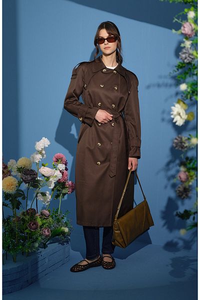 Fatma Atasoy Oversize Bitter Brown Trench Coat