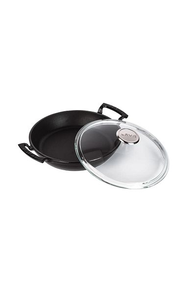 Lava Cast Round Sahan Glass Lid Cast Iron Solid Double Handle Diameter(Ø)24cm