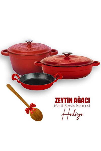 Lava Döküm 3x New Heritage Serisi Döküm Demir Tencere Tava Seti