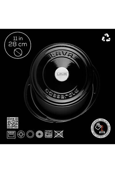 Lava Cast Iron Multi-Purpose Spring Pot Cast Iron Lid Heritage Series Diameter(Ø)28cm