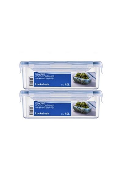 locknlock Classic Airtight Rectangular Containers 1L Set of 2