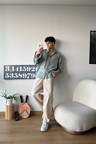 Flaw Wear Chill Cozy Relax Fit Açık Yeşil Gömlek