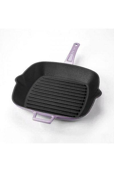 Lava Cast Square Grill Pan Cast Iron Solid Handle Size 26x26cm