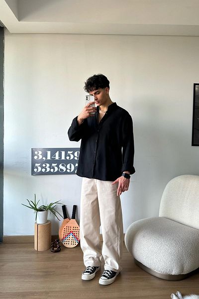 Flaw Wear Chill Cozy Relax Fit Black Shirt