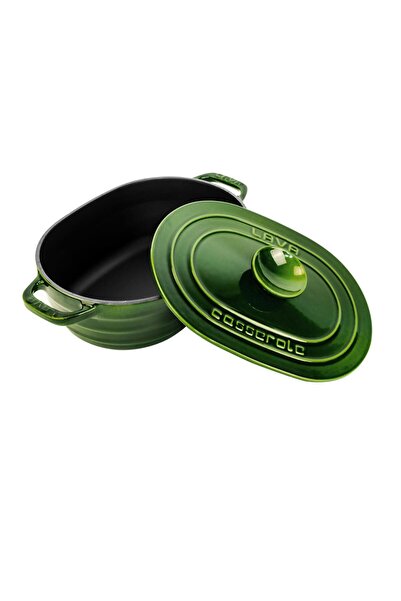 Lava Döküm Oval Tencere Döküm Demir Kapak Experience Majolik Serisi Ölçü 24x33cm.