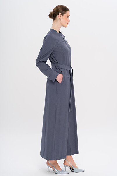 Olcay Richterkragen, Reißverschluss, Muster, detaillierter, ungefütterter Überzieher, Indigo 6715