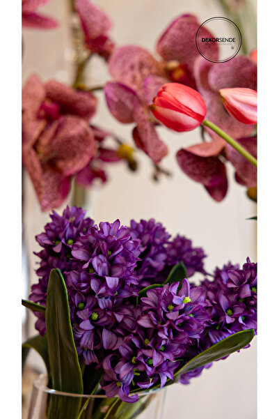 Dekorsende Yapay Sümbül Dal Mor