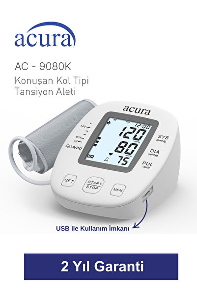 Acura 9080k Türkçe Konuşan Tam Otomatik Üst Koldan Tansiyon Aleti Çanta Hediyeli (yeni Kasa)