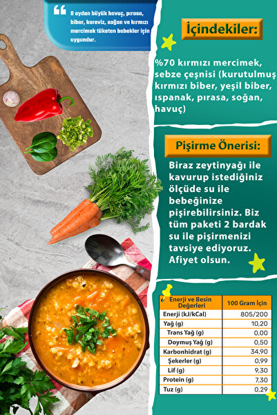 Makarna Lütfen Sebzeli Mercimek Çorba Karışımı (50 GRAM)