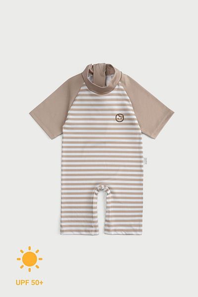 Little Gusto UV Protection Brown Shorts Jumpsuit Baby Swimsuit