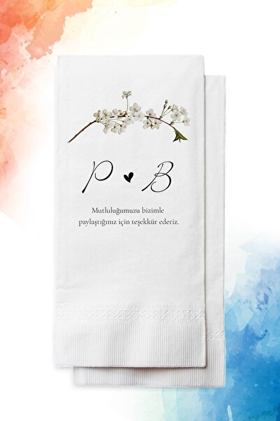 nna tasarım 50 Adet Kişiye Özel Isim Baskılı Söz, Nişan , Düğün Peçetesi(P64-50)