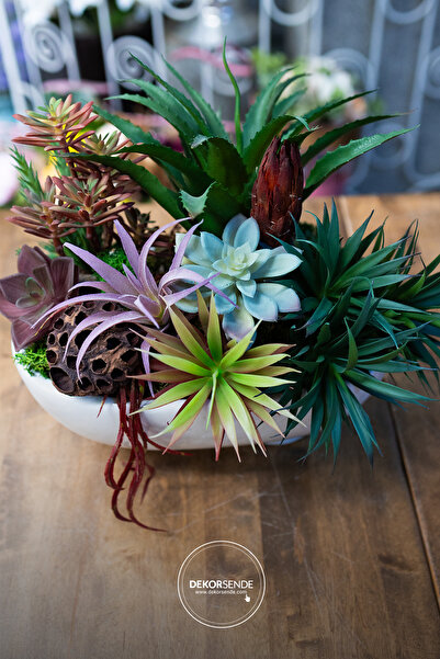 Dekorsende Suculentă artificială Echeveria mini cu carne verde deschis 12 cm