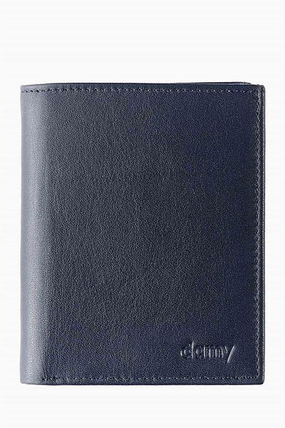 DAMY Men's Leather Wallet and Card Holder -RFIDProtection 1101ar Navy Blue
