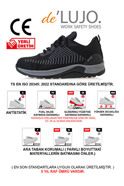 De'Lujo de LUJO. ORION S1S YAZLIK İŞ AYAKKABISI FIBERGLASS BURUN KEVLAR ARA T...