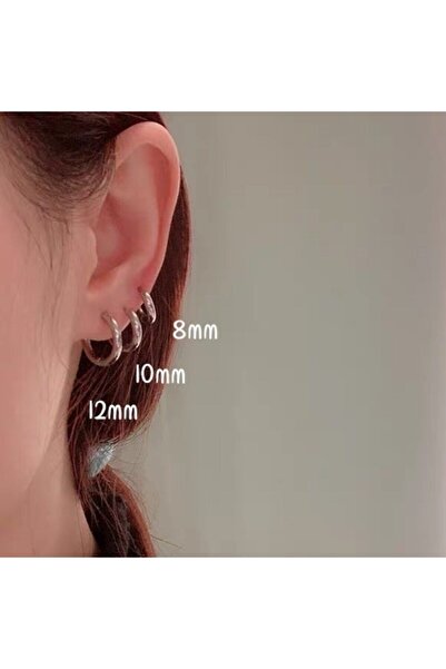 MAZEN 316l Gerçek Çelik Set Halka Küpe Sarı 6 Adet (3 FARKLI BOY) 8mm-10mm-12mm