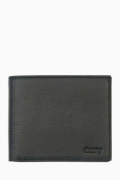 DAMY Genuine Leather Rfid Protected Men's Wallet 1301 - Black