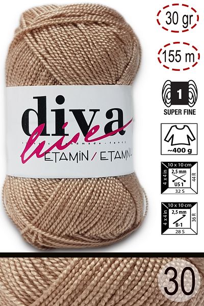 Diva İplik Etamin Business Orlon 30 Πούδρα