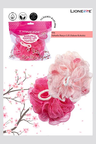 Lionesse Soap Bath Loofah (Sakura Scented) 956