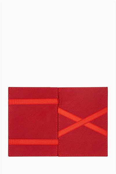 DAMY Genuine Leather Magic Card Holder 3101 - Red