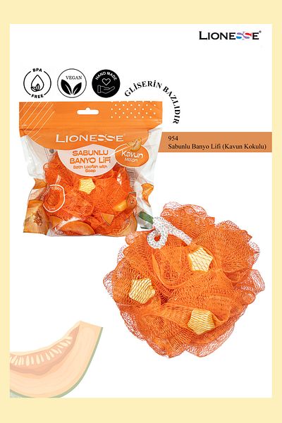 Lionesse Soap Bath Loofah, Melon Scented 954