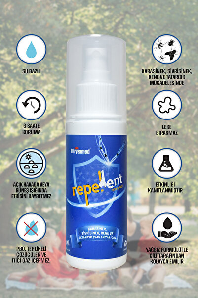 Chrysamed Repellent D30 Sprey Sivrisinek Karasinek Tatarcık Kene Kovucu Koruyucu Sprey 100 ml Çocuk Yetişkin