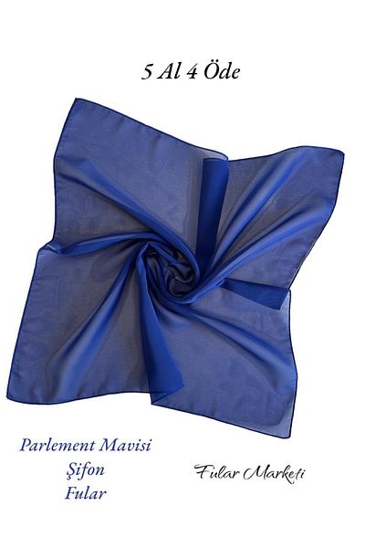 Fular Marketi 4-Ring Square Chiffon Scarf - 48X48 cm for Women and Mother's Day, Republic Day