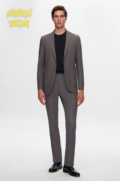 D'S Damat Γκρι Slim Fit Magic κοστούμι