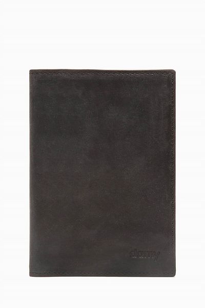 DAMY Genuine Leather Unisex Passport Holder 732Cr - Black