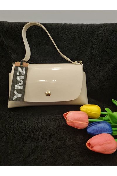 YMZBAG Mini Beige Patent Leather Handbag