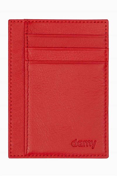 DAMY Genuine Leather Magic Card Holder 3101 - Red