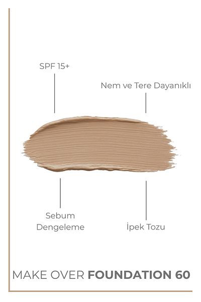 Sheida Maximum Concealer & Long Lasting Spf15 Liquid / Liquid Foundation - 40 ml - No:60