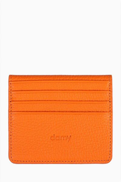 DAMY Γνήσιο Δερμάτινο Unisex Θήκη Κάρτας 512mg - Πορτοκαλί