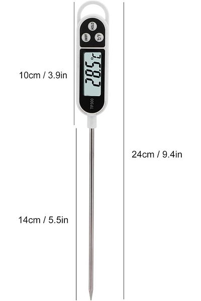 Biki Digital Meat Thermometer With Instant Read, Lcd Screen, Long Ultra-thin Probe, Auto On/off