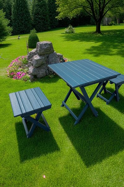 Garpim Katlanır Tabure Ve Katlanır Masa Piknik Seti 2 Adet Katlanır Tabure 1 ...