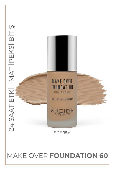 Sheida Maximum Concealer & Long Lasting Spf15 Liquid / Liquid Foundation - 40 ml - No:60