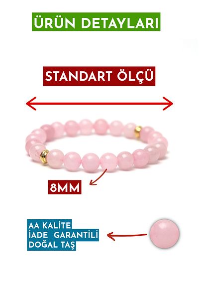 Orenda Design Pink Quartz Natural Stone Bracelet (Love and Relief) 1St Quality Natural Stone
