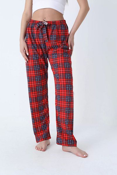 Erdenay Tekstil Plaid Patterned Elastic Waist Unisex Pajama Bottoms