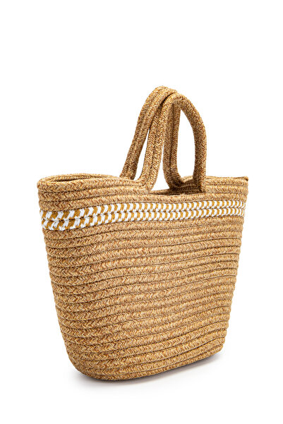 minebag Bucket Shape Beach Women's Shoulder Bag Knit Straw