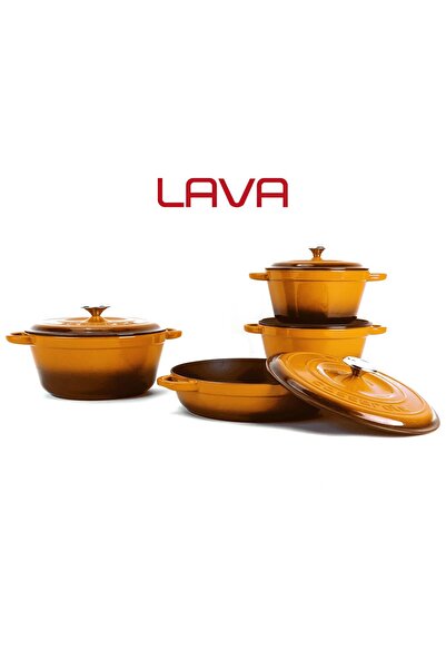 Lava Döküm 4x New Heritage Serisi Döküm Demir Tencere Seti