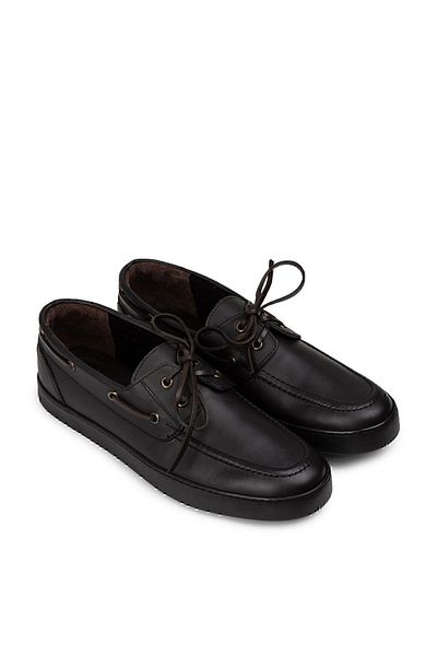 Deery Ανδρικά παπούτσια casual από γνήσιο δέρμα μαύρα Marine