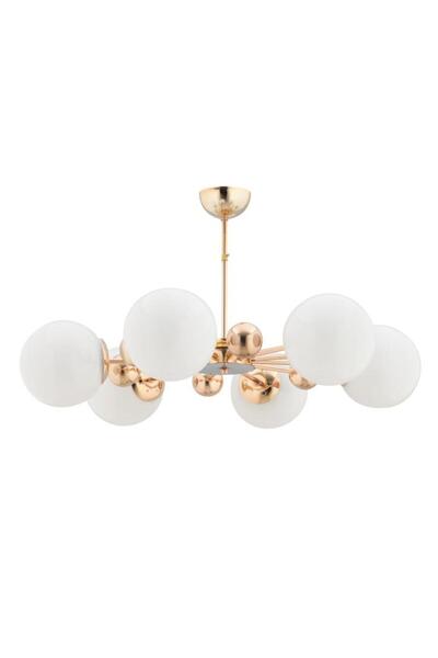 İstanbul Avize İstanbul Avize Nairobi 6'lı Gold Kasa Beyaz Glop Camlı Avize