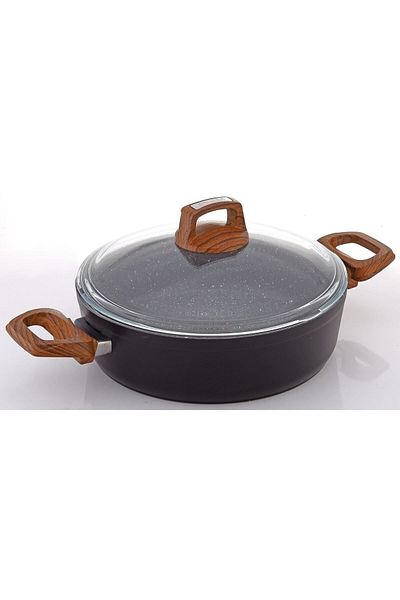 Bonera 26 Cm Vogue Granite Carnivore Pot - Wooden Pattern and Bakelite Handle