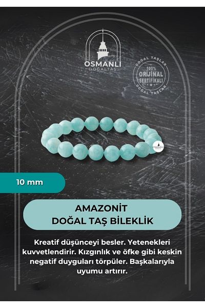OSMANLI DOĞAL TAŞ Amazonite 10mm Natural Stone Bracelet