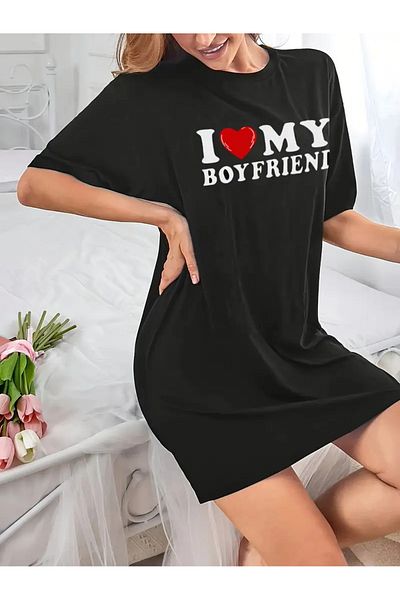 Pink Sky Rochie tricou cu mânecă scurtă pentru femei de mărime mare, cu decolteu, cămașă de noapte