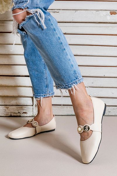 ICELAKE İcon Women's Ballerinas Comfortable Lightweight Noise-Free Orthopedic Daily Shoes Ballerinas Home Office Outdoor Shoes