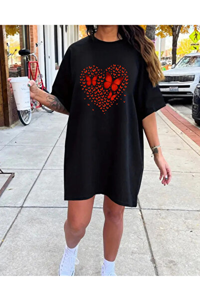 Pink Sky Plus Size Women's Short Sleeve Crew Neck T-Shirt Dress Nightgown