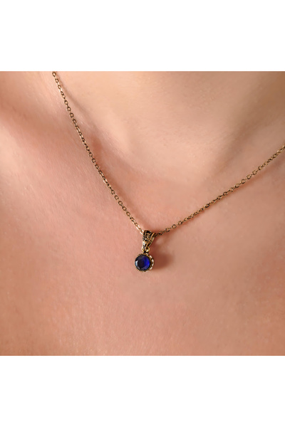 Atelier LEO Handmade Jewellery HARMONİ TEKTAŞ LACİVERT BAKIR EL YAPIMI KRİSTA...
